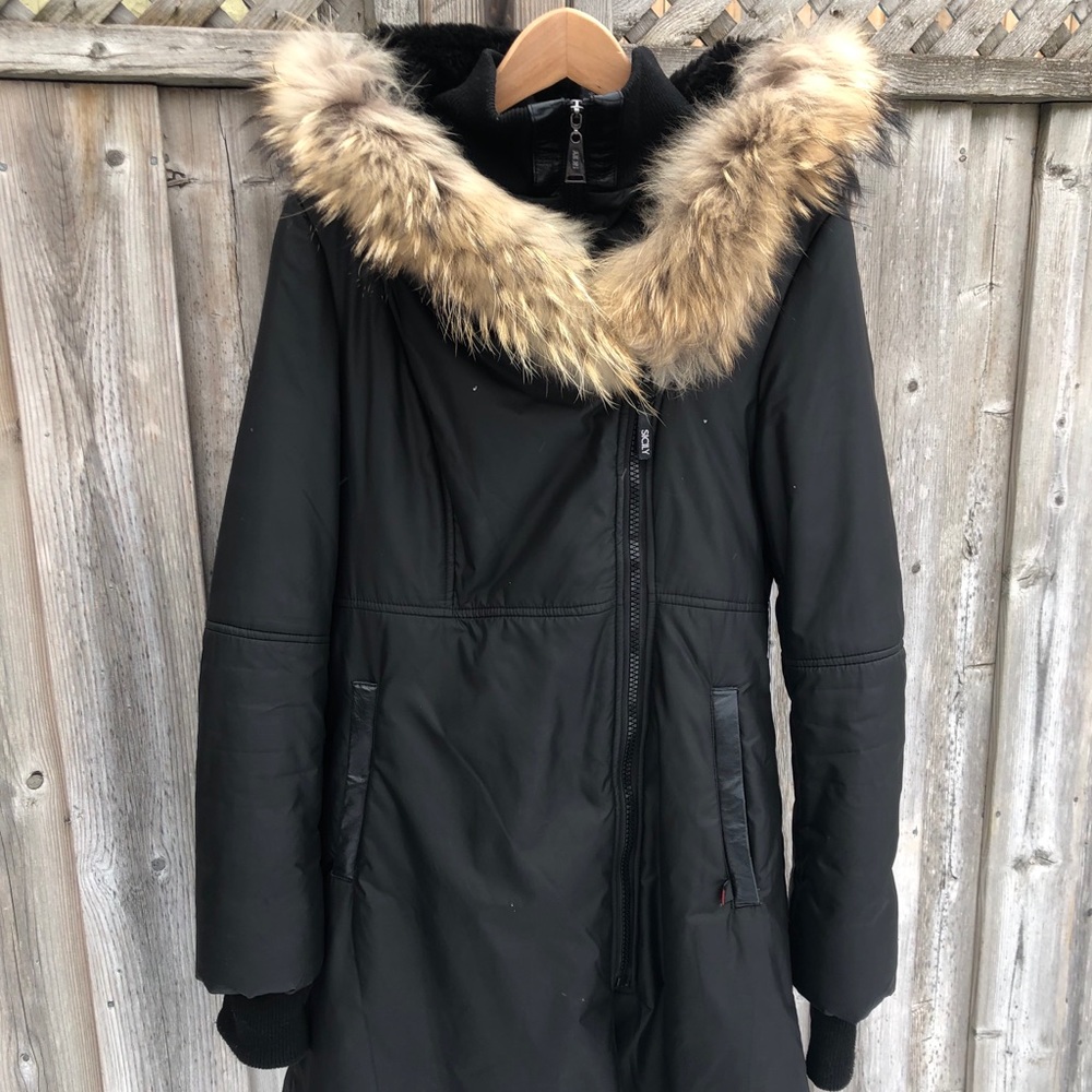 Sicily Black Long Parka Coat